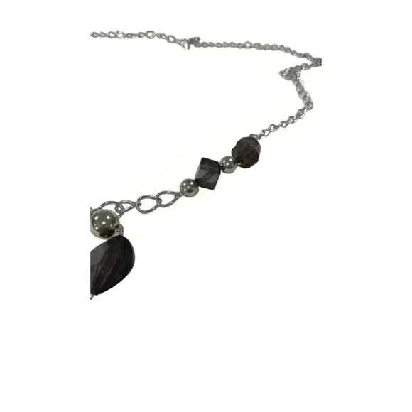 Women’s  necklace with black acrylic stones - Picture 3 of 5
